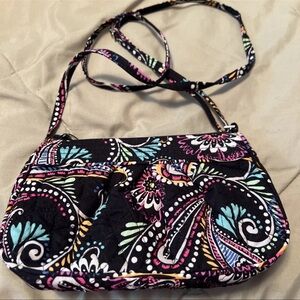 Vera Bradley Adjustable Crossbody Shoulder Quilted Purse Paisley Floral Mini Bag